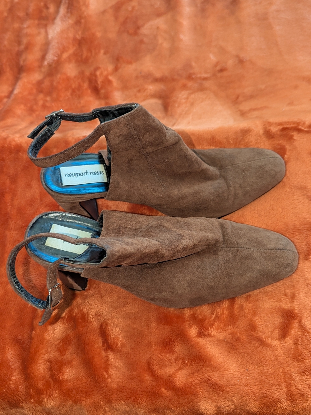 Newport News Brown Suede Slingback Ankle Booties